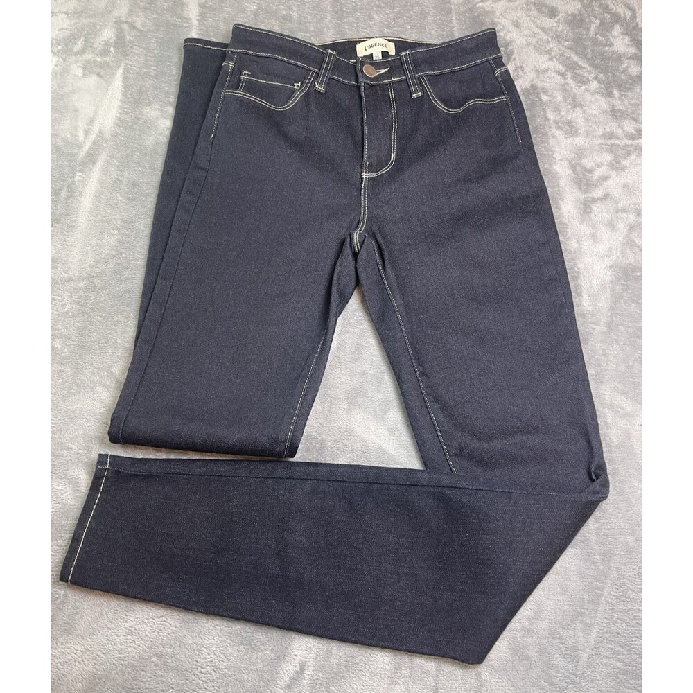 L'AGENCE Marguerite High Rise Skinny Jeans Womens Size 25 Dark Wash Chic $255